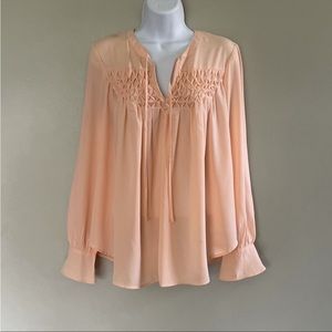 Kaari Blue Sheer Peach Tunic Blouse in Sheer Peach NWT